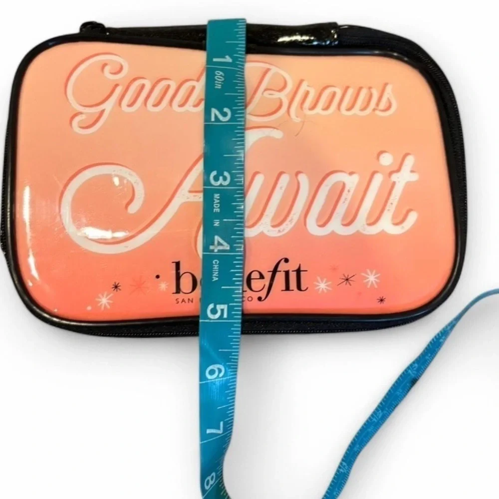Benefit Cosmetics Good Brows Await Makeup Bag Black Pink Cosmetic Case